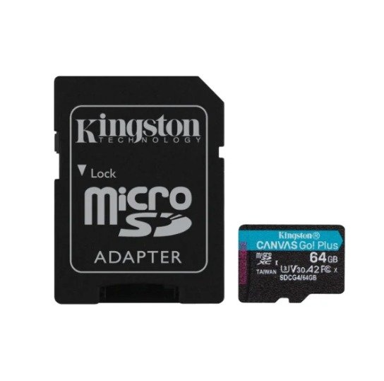 MicroSD KINGSTON 64GB c/Adap Canvas GO! Plus Gen4